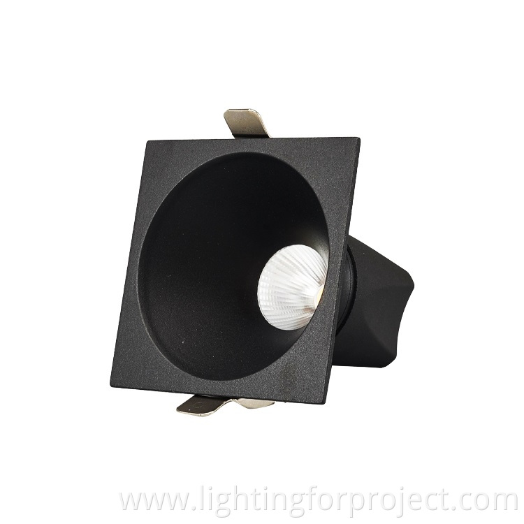 New design white/black embedded led cob downlight trimless downlight 15w for hotel wall washer